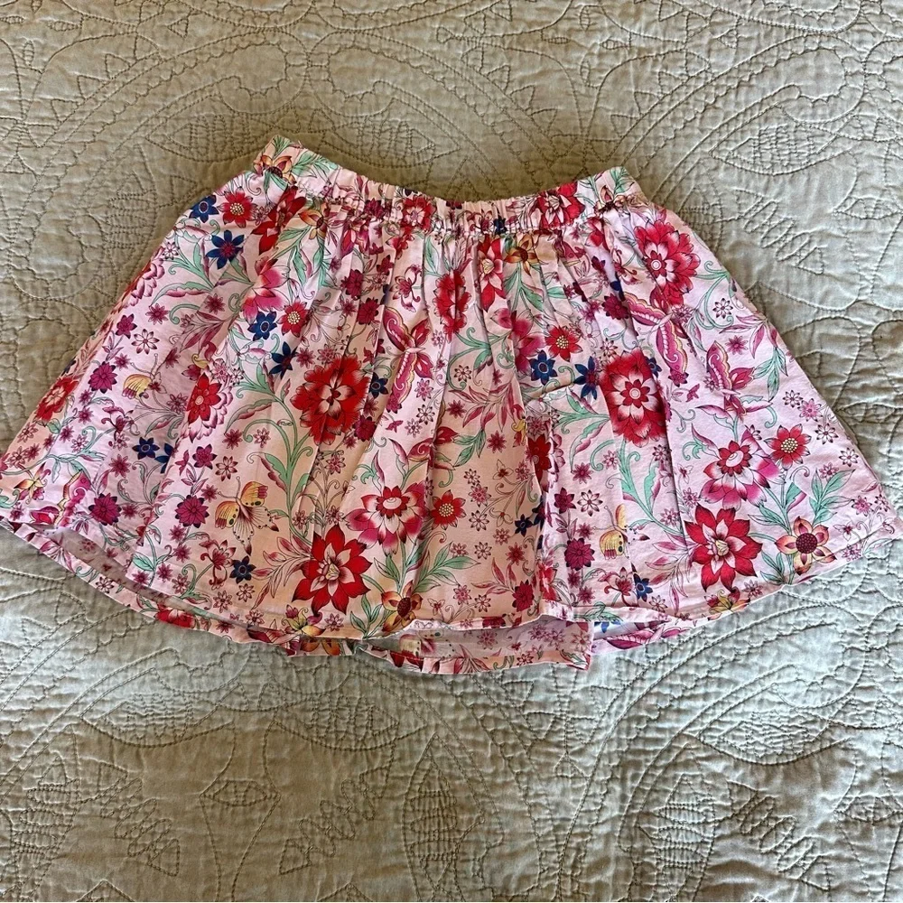 🌟3/$20🌟 Beautiful, pink, botanical floral gap kids skirt twirly, fully lined